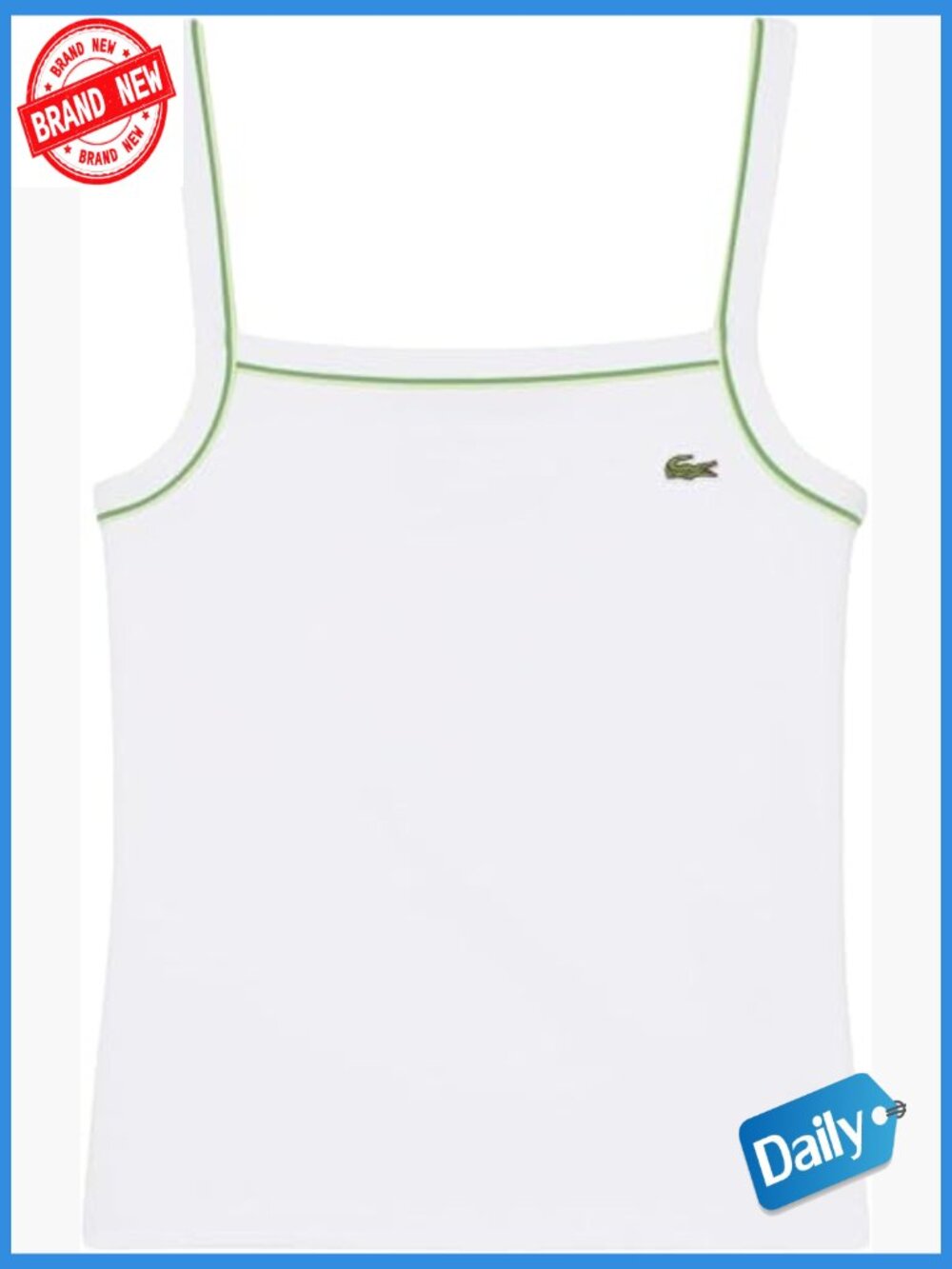 Contrast Edge Cotton Tank Top Slim Fit Sleeveless